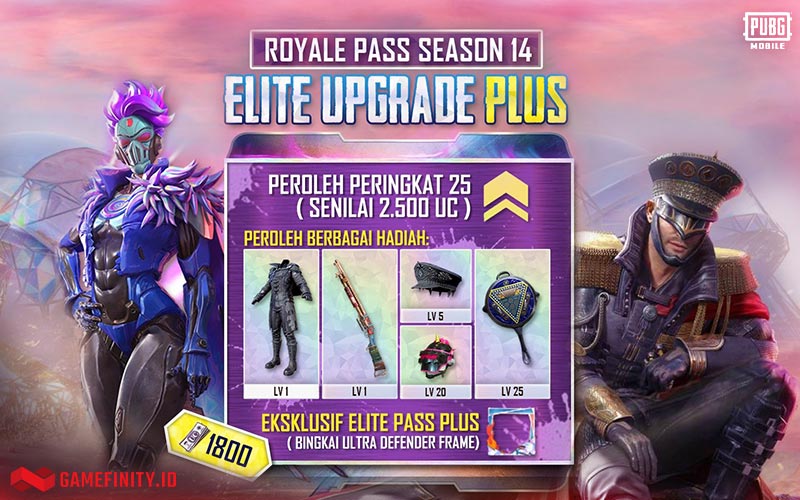 Upgrade Royal Pass Season 14 dengan Elite Upgrade Plus Hanya 1800 UC