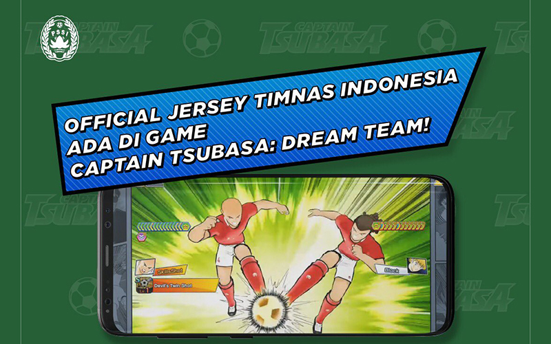 Official Jersey Timnas Indonesia Muncul di Captain Tsubasa: Dream Team