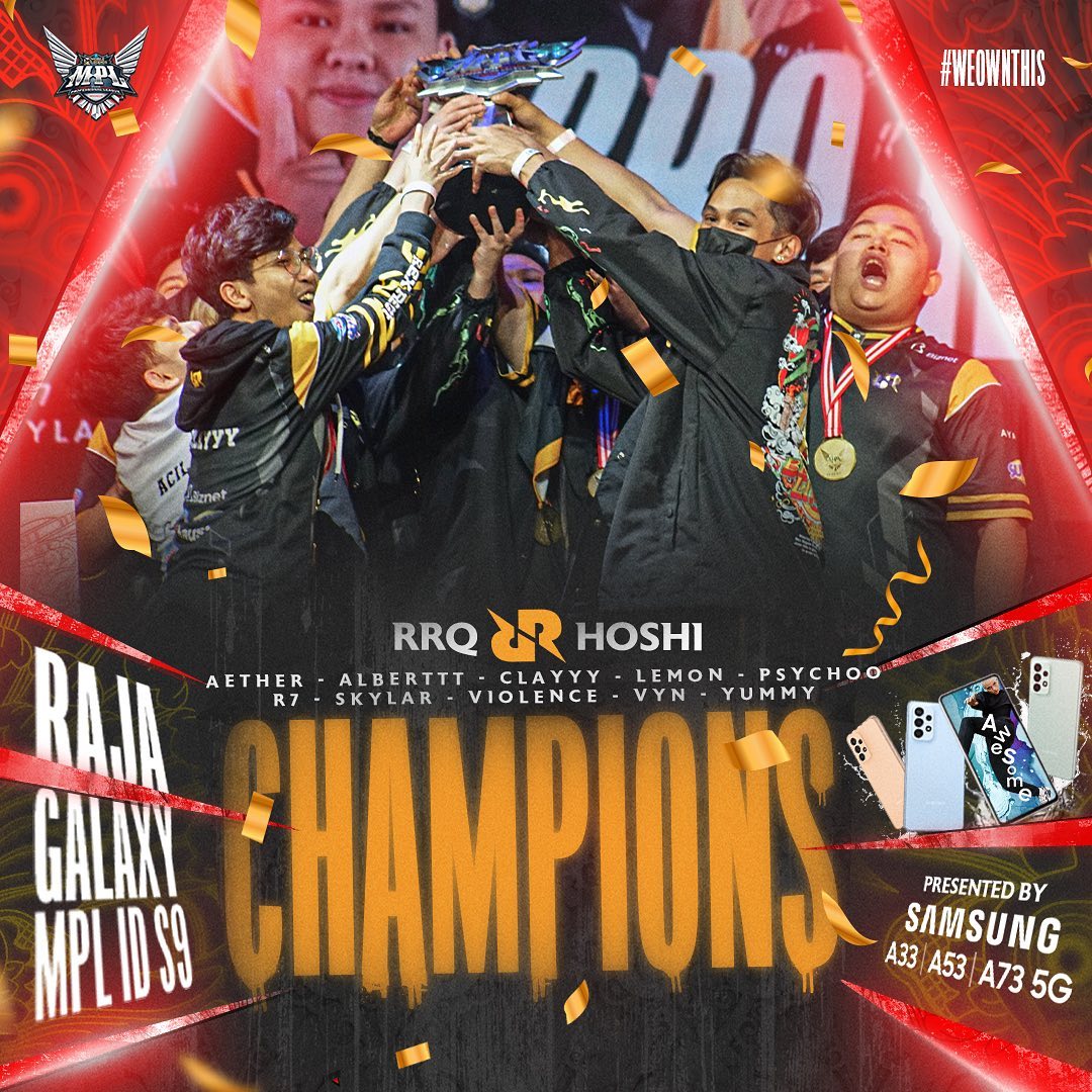 Kalahkan Onic 4-1 RRQ Hoshi Juara MPL Season 9