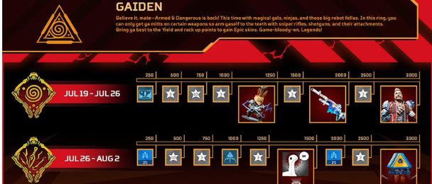 Apex Legends Gaiden Event Weekly Challenge Track Rewards