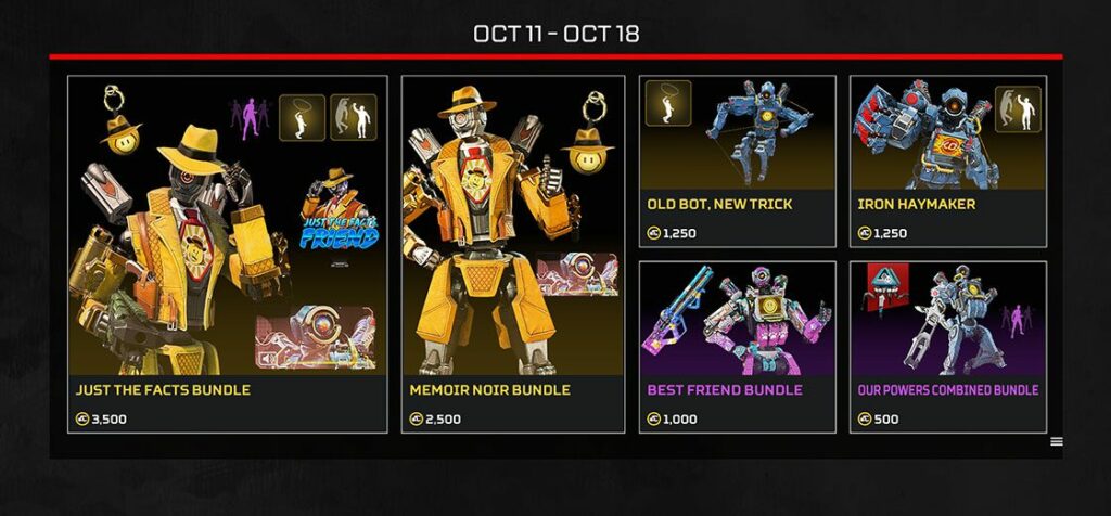 Apex Legends Fight or Fright Event 2022 skins sale second week