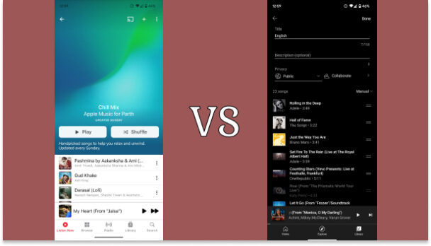 pustaka konten dan fitur youtube music vs apple music