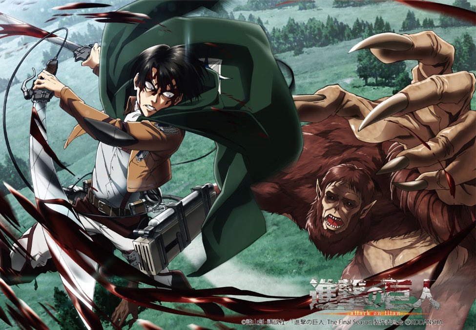 Pertarungan Anime Shounen Levi vs Beast Titan. Foto Twitter @AoTWiki