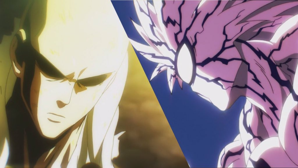 Pertarungan Anime Shounen Saitama vs Boros. Foto Twitter @SHOGIGAWD