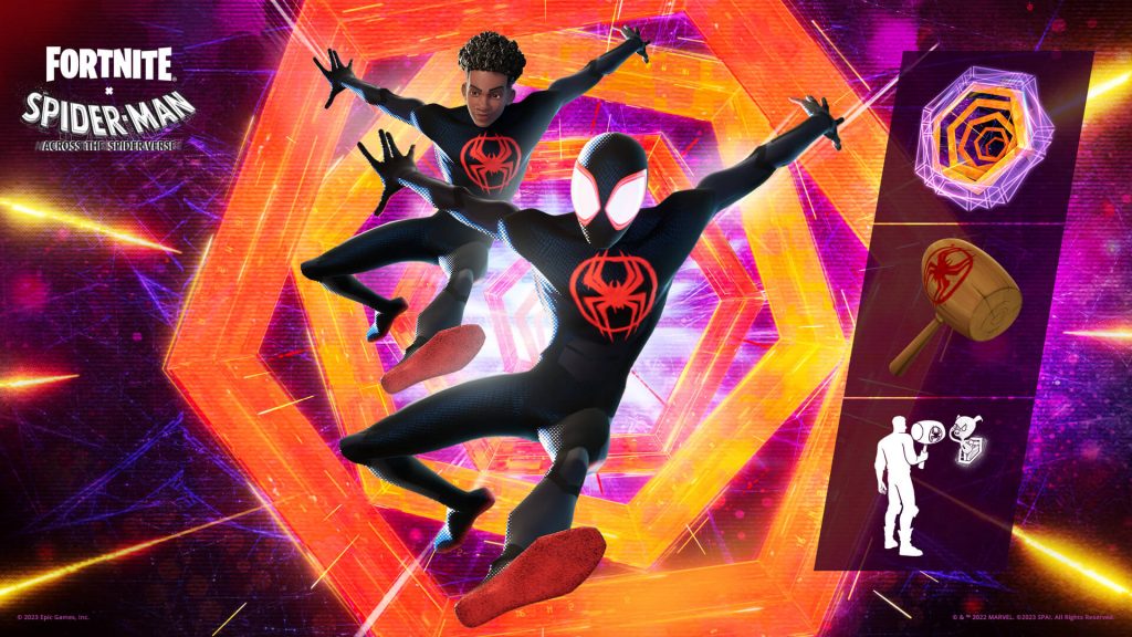 Fortnite x Spider-Man Across the Spider-Verse Miles Morales costume