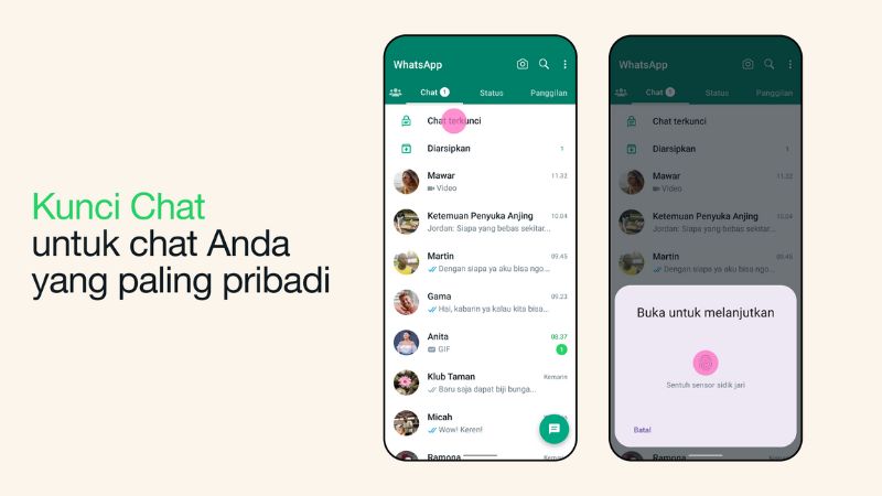 Whatsapp Kenalkan Fitur Lock, Privasi Terjaga