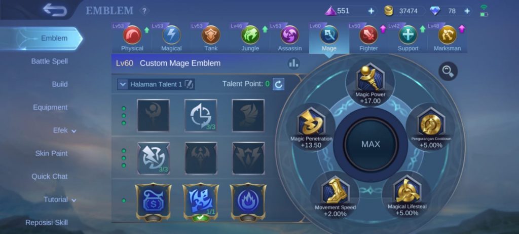 Sistem Emblem Mobile Legend