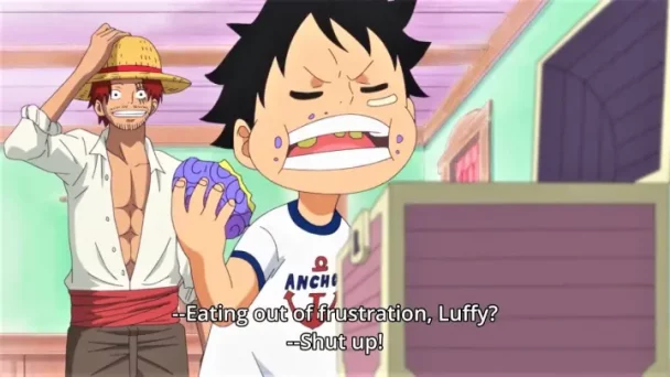 Luffy memakan buah Gomu Gomu
