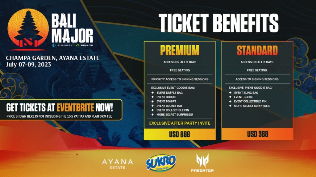 Bali Major ticket price