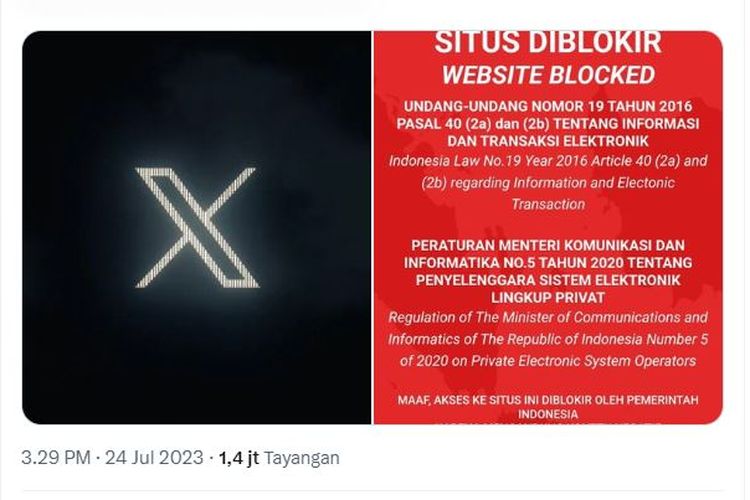 Situs X.com Elon Musk Diblokir di Indonesia! Ada Apa?