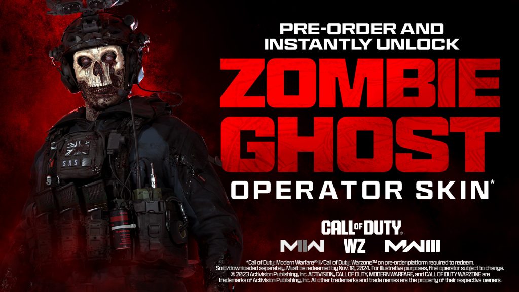 Call of Duty: Modern Warfare 3 Zombies Mode Zombie Ghost Skin pre-order