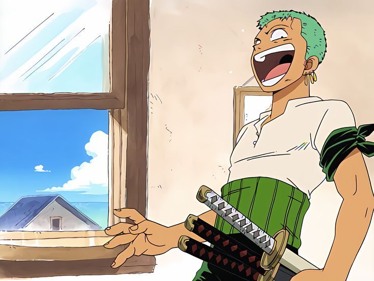 Roronoa Zoro laughed in Romance Dawn Arc One Piece
