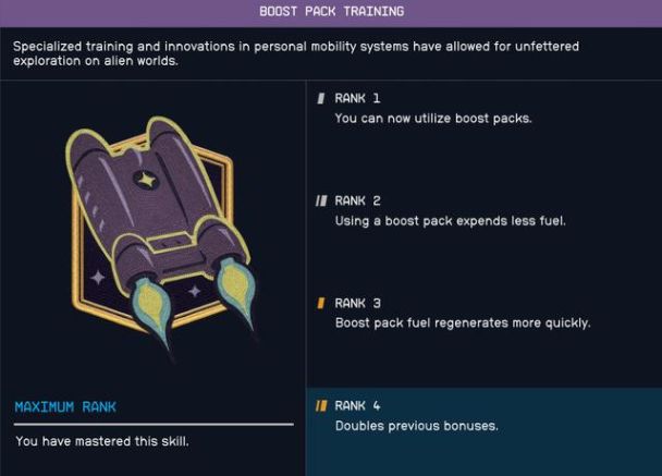 Starfield Best Skill in early gameplay Boost Pack Training