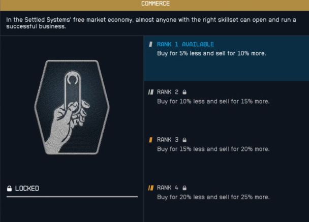 Starfield Best Skill in early gameplay Commerce