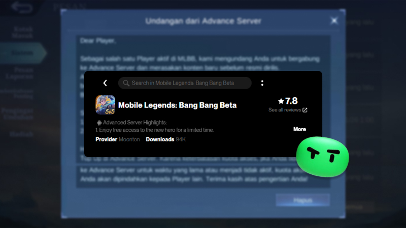Undangan Advance Server Mobile Legends: Begini Cara Masuknya