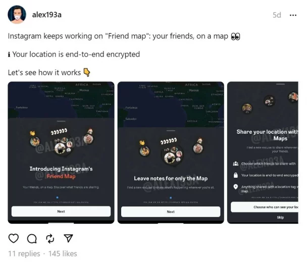 Fitur Friend Map Instagram
