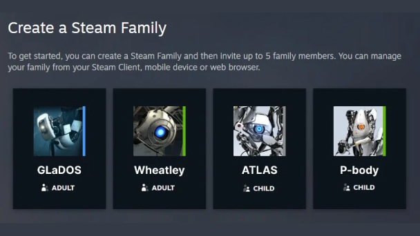 Steam Families