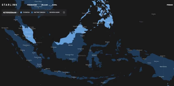 Jangkauan Starlink di Indonesia