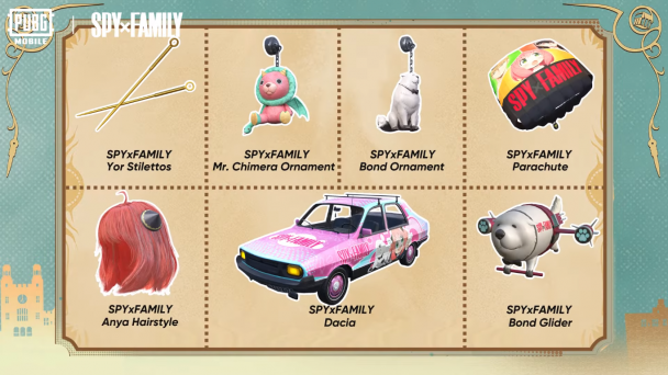 Item PUBGM dan SPY x FAMILY