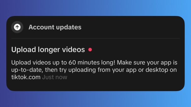 Durasi TikTok 60 Menit