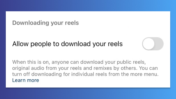 Settingan Download Reels