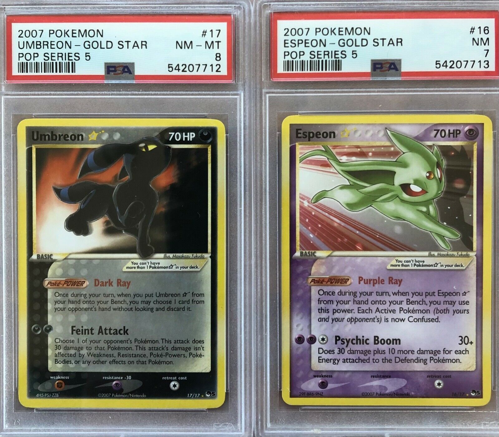 Gold Star Espeon and Umbreon
