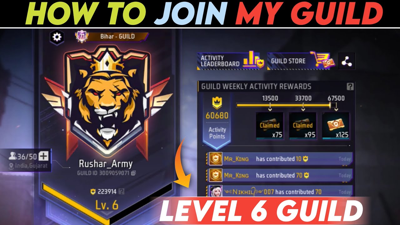 Nama FF dan Guild Free Fire