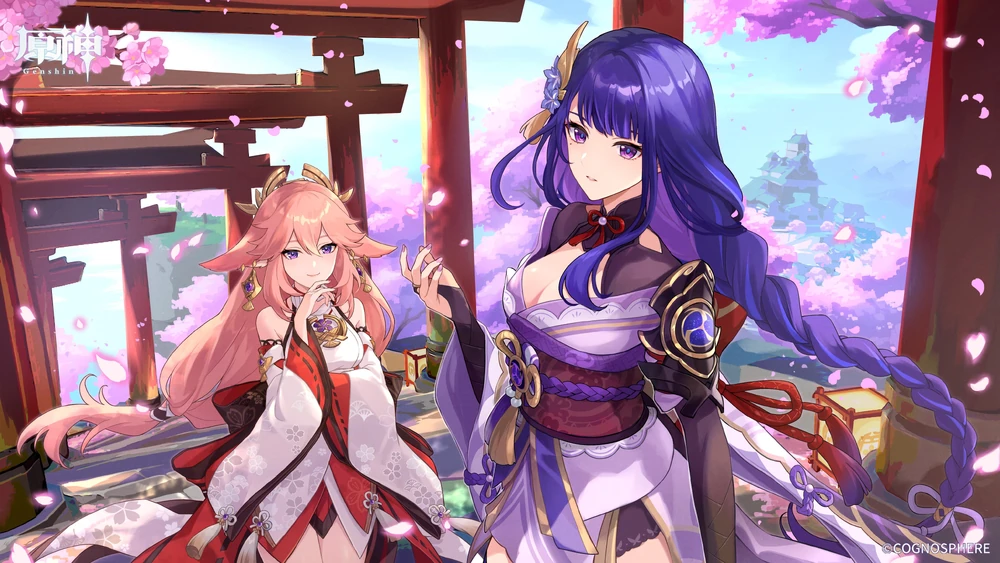 Raiden Ei dan Yae Miko