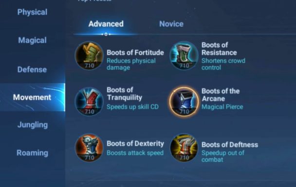 Daftar item movement HOK yang perlu di kuasai oleh para player.